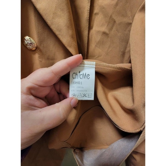 Chicme Tan/brown Blazer With Gold Colored Buttons Size Medium - Picture 3 of 4